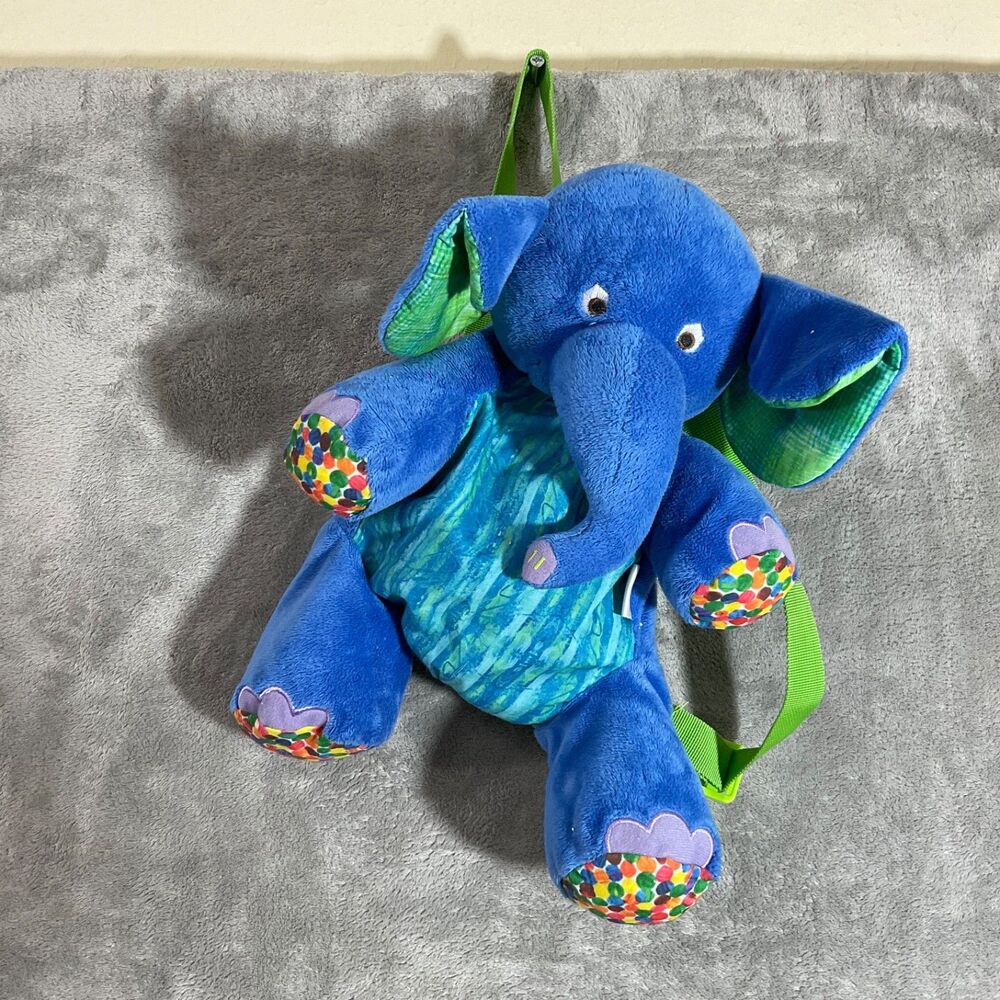The World of Eric Carle Blue Elephant Plush Backpack/ Harness / pillow with Lead